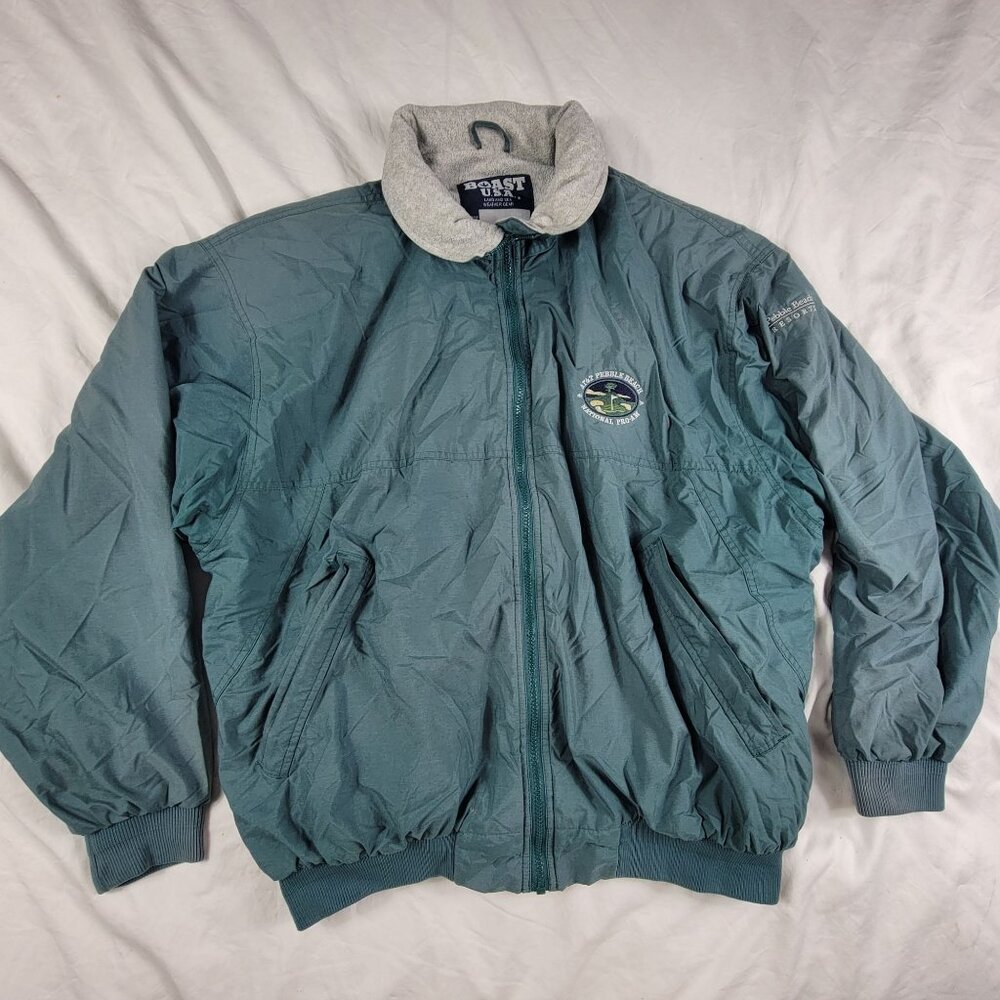 Boast USA Pebble Beach Resorts National Pro Am Mens XL Green Jacket Sweater